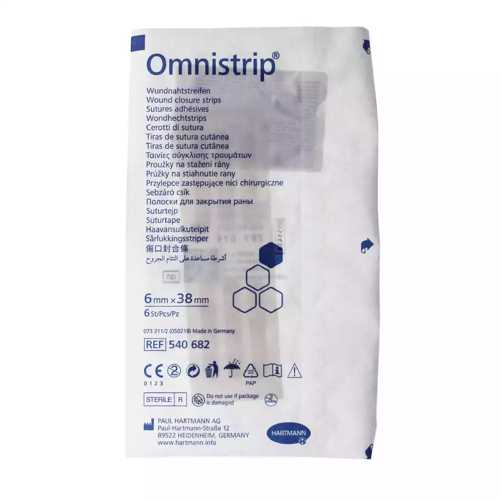 Полоски Omnistrip, размер 6мм*38мм, для бесшовного сведения краев ран, стерильно, упаковка 6шт (под запрос для ЛПУ и частных клиник)