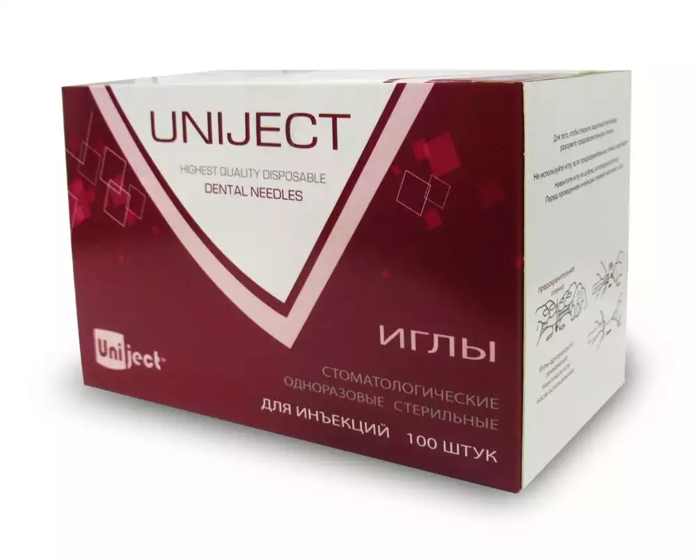 Игла карпульная Uni-ject 30G LONG, размер 0,3*25мм, упаковка 100шт