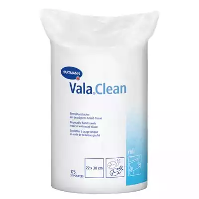 Полотенце Vala clean roll, размер 22х30см, рулон 175листов, из нетканого материала, одноразовое